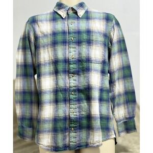 Boca Classics‎ Men's Long Sleeve Flannel Button Up Shirt Size Medium Country